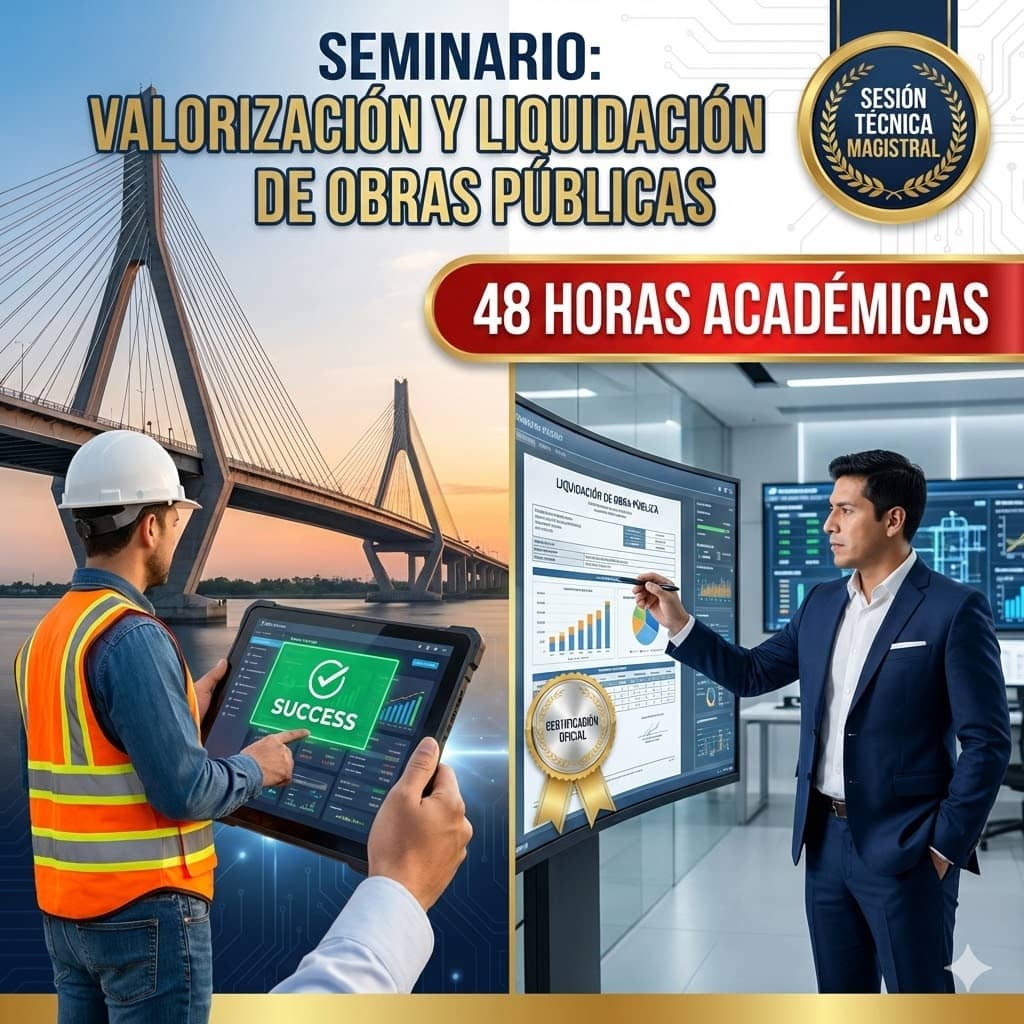 Certificación técnica en Valorización y Liquidación de Obras Públicas 48 horas - Ponente Javier Soplapuco - Social Stratum Team.