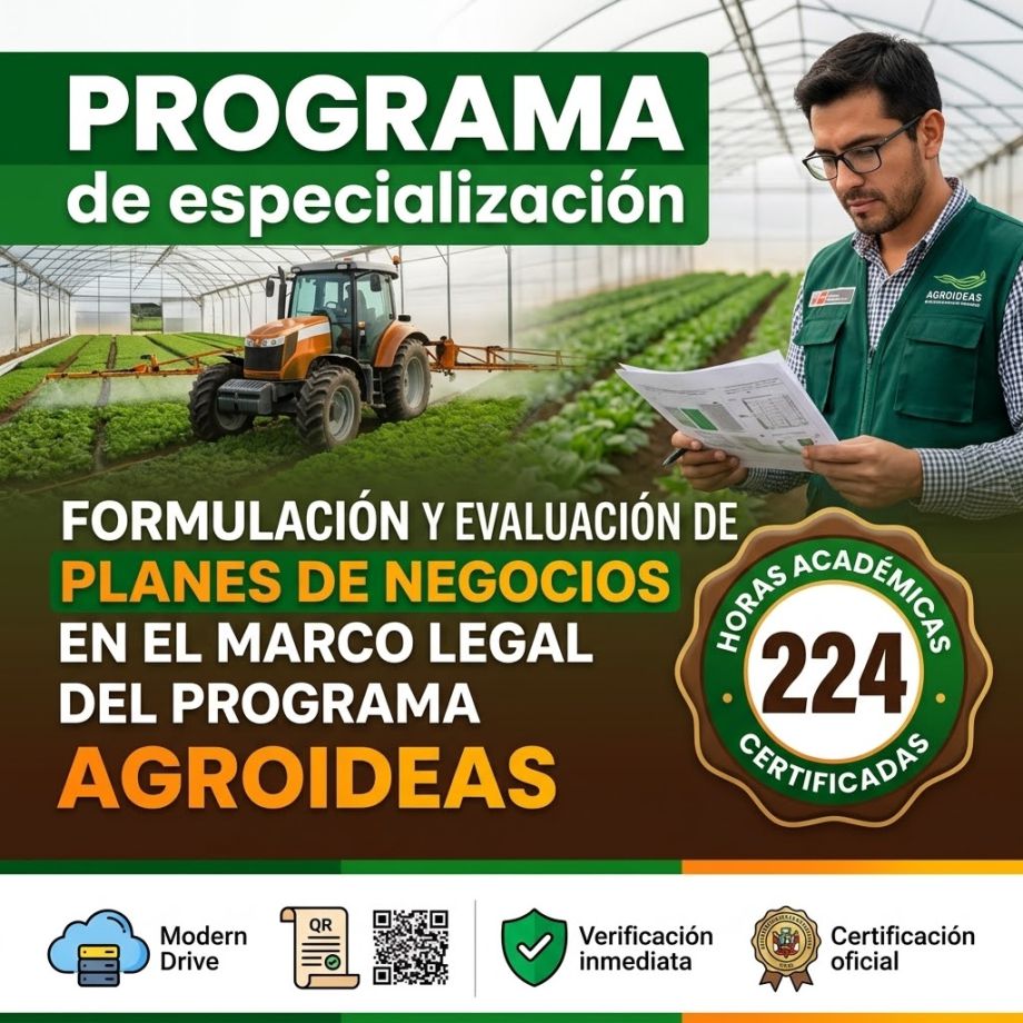 programa de especializacion en formulacion y evaluacion de planes de negocios agroideas 224 horas